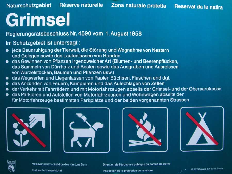 Naturschutzgebiet Tafel 1958